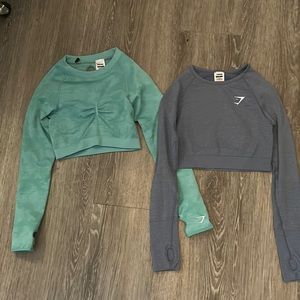 Set of 2 Gymshark workout tops. Teal and blue. Size small. super comfy.